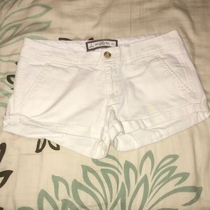 White Abercrombie shorts